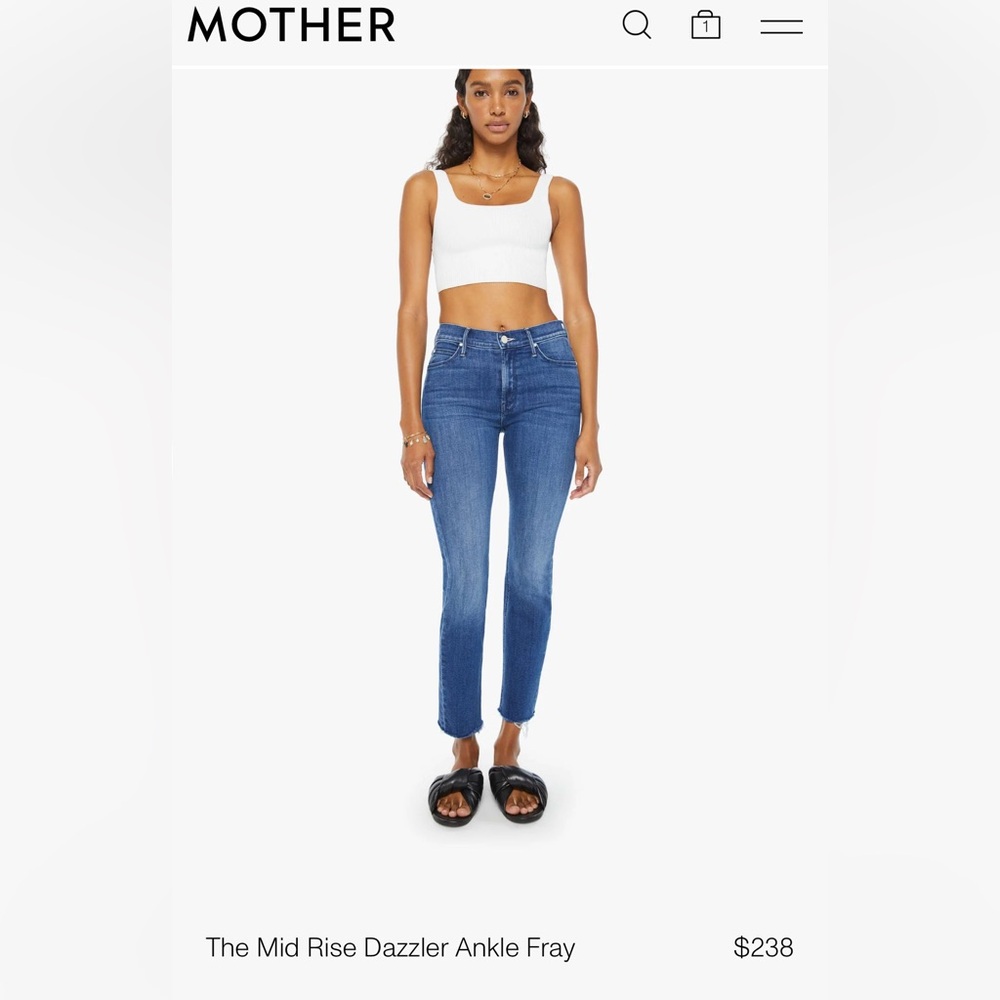 MOTHER The Mid Rise Dazzler Crop Fray